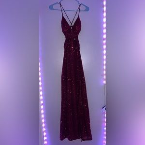 burgundy red dress